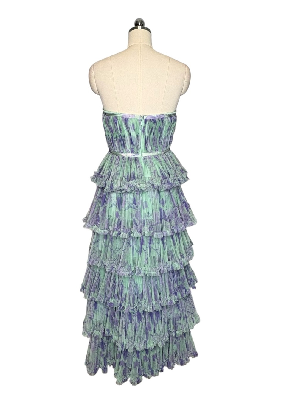Hutch Giada Floral Strapless Tiered Gown | Size 2 - Picture 5 of 10
